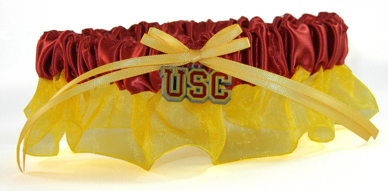 USC Trojans Inspired Garter with Licensed Collegiate Charm